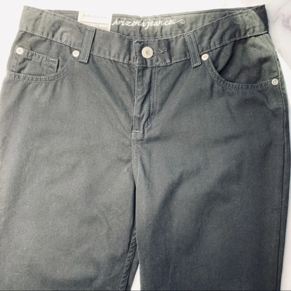 Arizona Adjustable Waist Black Flare Jeans Plus Sz
